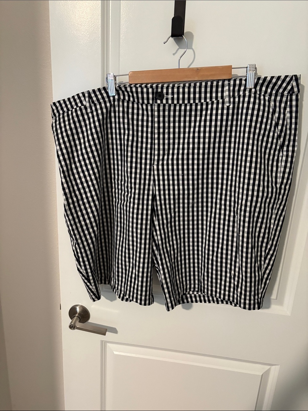croft & barrow Black and White Gingham Bermuda Shorts